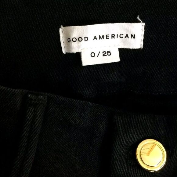 Good American Womens Good Waist Button Fly High Rise Skinny Corset Jeans Black 0 - Picture 6 of 8